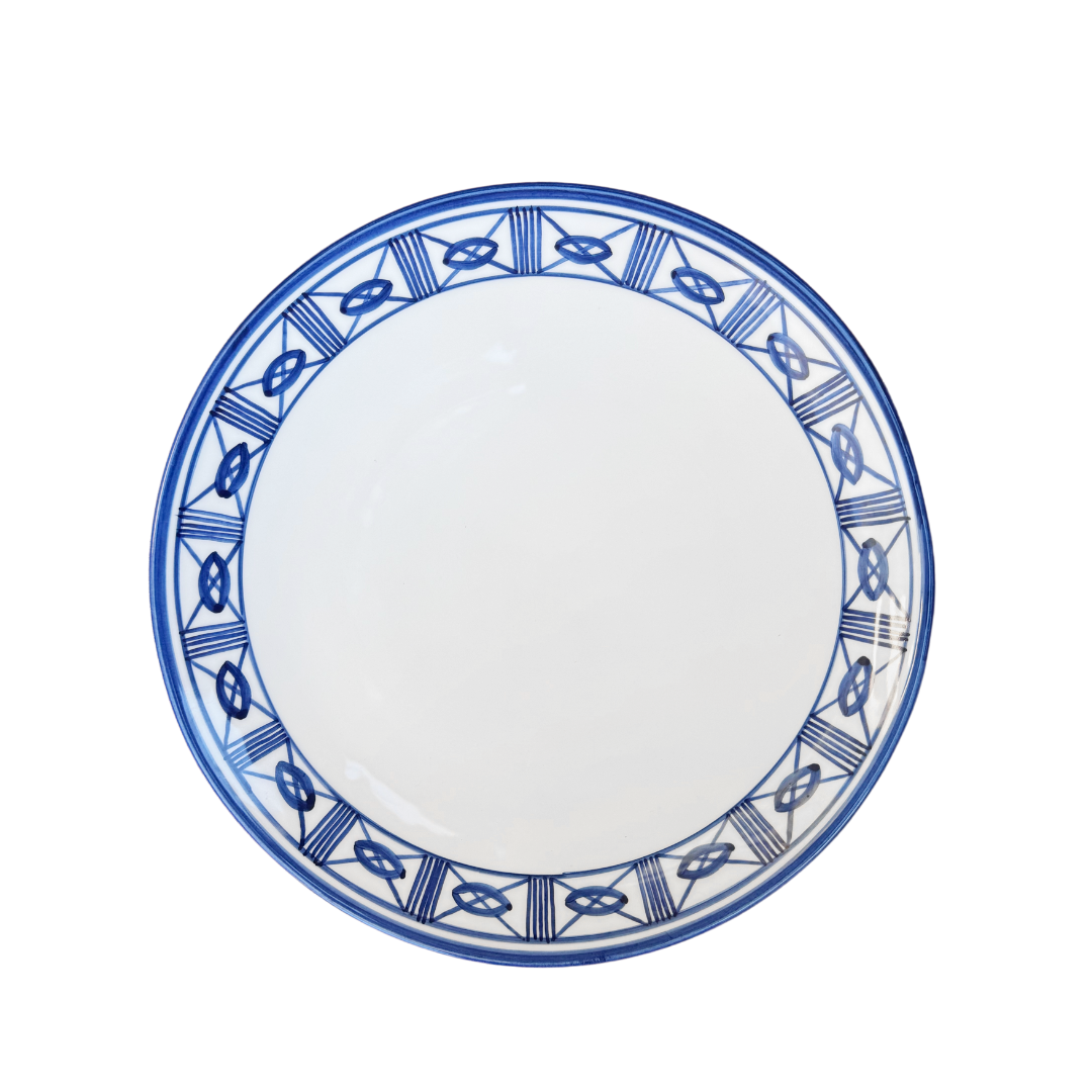 Lisbon Dinner Plate with Filigree Rim~hand painted